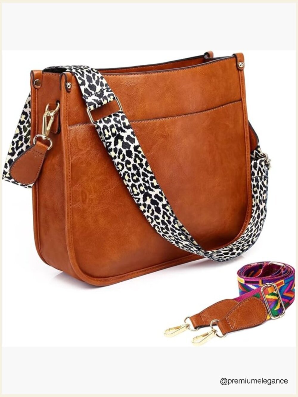 Vegan Leather Crossbody Bag with Interchangeable Guitar Straps